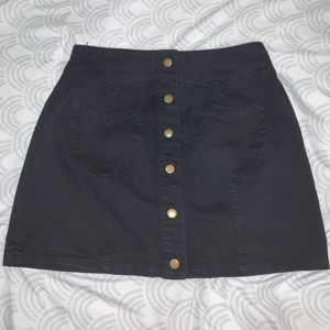 Button Down Black Skirt